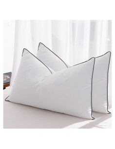 Juego de 2 almohadas de plumas Mosluna tamaño Queen