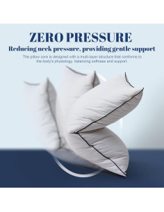 Juego de 2 almohadas de plumas Mosluna tamaño Queen 2