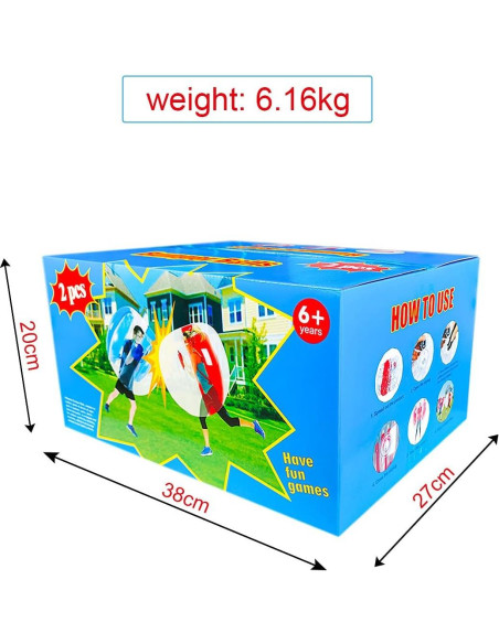 Bolas Inflables Sumo 122 cm SUNSHINE-MALL 2 Pcs Rojo/Azul