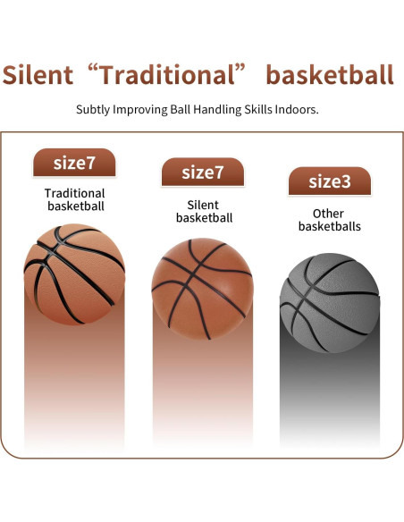 Balón de Baloncesto Silencioso LGGbaodan 24 cm Alta Elasticidad