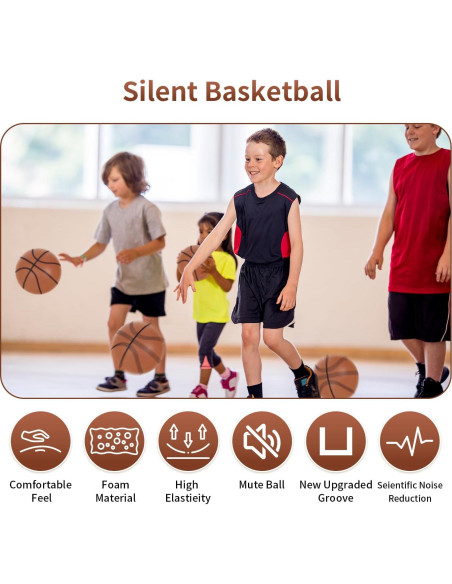 Balón de Baloncesto Silencioso LGGbaodan 24 cm Alta Elasticidad