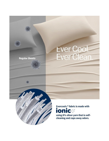 Conjunto de Sábanas REST Evercool Completo Marfil Nieve 4 Piezas