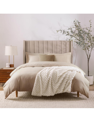 Manta de Piel Sintética Aston & Arden 178x127 cm Marfil Cottontail