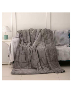Manta pesada MENHIRY Sherpa 91x122 cm gris para adultos