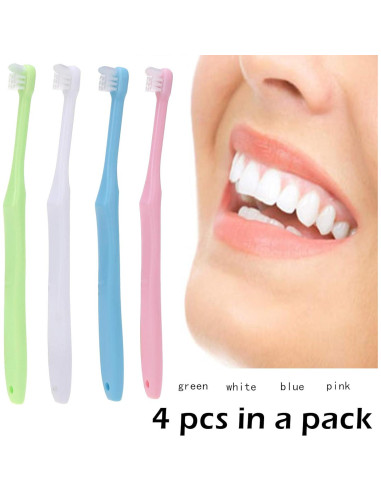 4 Cepillos de Dientes Ortodónticos Wisdom Tuft Cabeza Pequeña