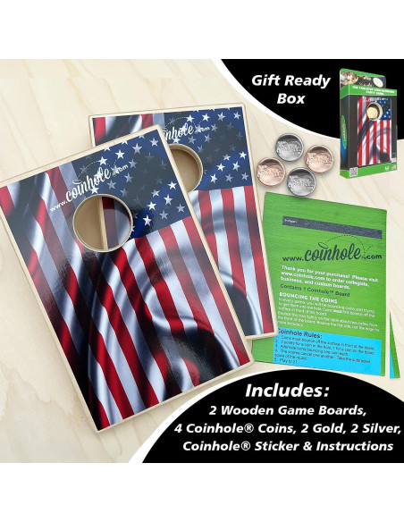 Juego de Mesa Coinhole Portátil - 2 Tableros + 4 Monedas