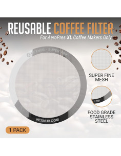 Filtro de Metal Reutilizable HEXNUB para AeroPress XL 32g 2