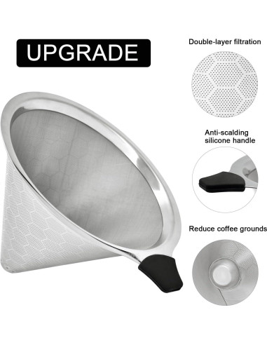 Filtro de café de goteo GLMMIR de acero inoxidable reutilizable