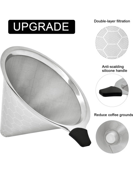 Filtro de café de goteo GLMMIR de acero inoxidable reutilizable