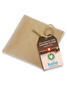 Filtro de café reutilizable Bolio de cáñamo orgánico 30x30 cm