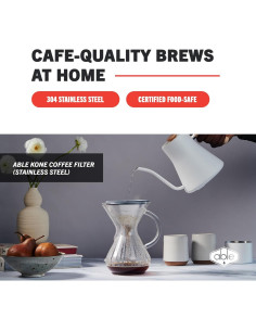 Filtro de Café Reutilizable Able KONE Acero Inoxidable 13x10.5cm 2