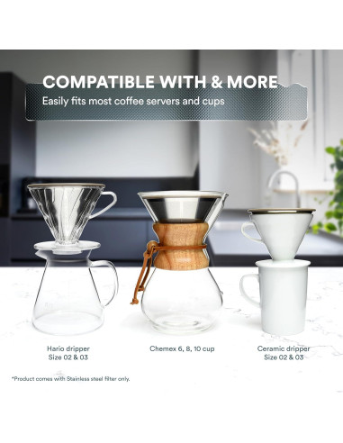 Filtro de café de acero inoxidable Ovalware - Dripper reutilizable