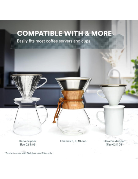 Filtro de café de acero inoxidable Ovalware - Dripper reutilizable