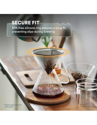 Filtro de café de acero inoxidable Ovalware - Dripper reutilizable