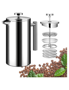 Cafetera Prensa Francesa WORBIC 12oz Acero Inoxidable Aislada