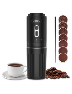 Molinillo de café eléctrico portátil Kawu, recargable USB, 7 niveles