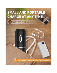 Molinillo de café eléctrico portátil Kawu, recargable USB, 7 niveles 2