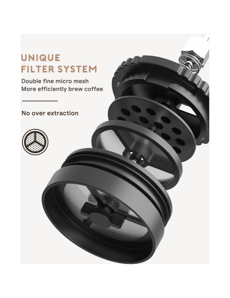 Prensa Francesa de Café Portátil BENFUCHEN 12oz Acero Inoxidable