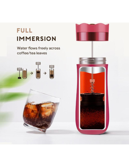 Prensa Francesa de Café Portátil BENFUCHEN 12oz Acero Inoxidable