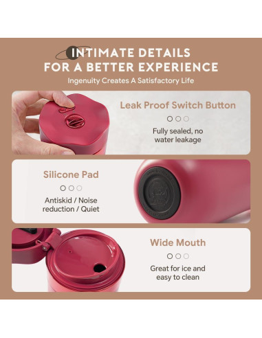 Prensa Francesa de Café Portátil BENFUCHEN 12oz Acero Inoxidable