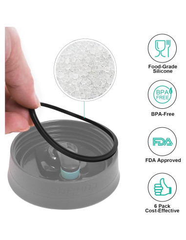 6 Juntas de Reemplazo Silicona Contigo Snapseal 16oz y 20oz