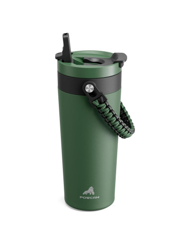 Taza de Café Aislada 24 oz POWCAN con Tapa 2-en-1 y Asa