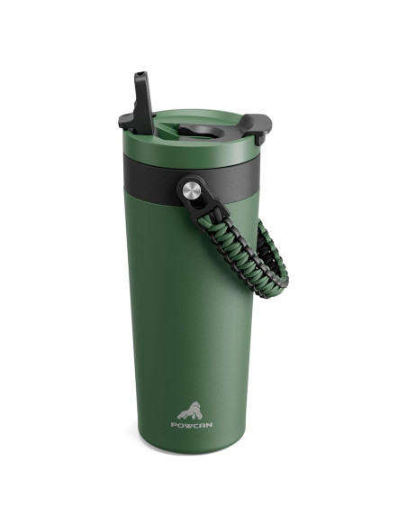 Taza de Café Aislada 24 oz POWCAN con Tapa 2-en-1 y Asa