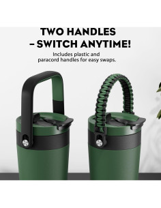 Taza de Café Aislada 24 oz POWCAN con Tapa 2-en-1 y Asa 2