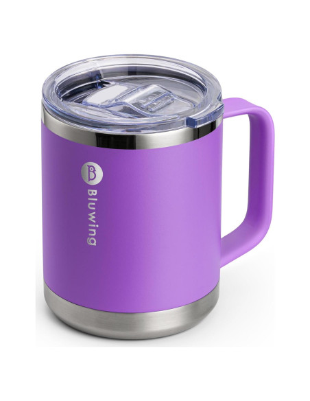 Taza de café aislada Bluwing 12 oz púrpura con tapa Taza de café aislada Bluwing 12 oz púrpura con tapa