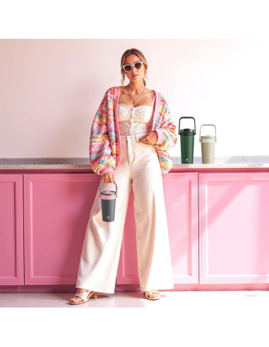 Taza de Café Aislada 24 oz POWCAN con Tapa 2-en-1 y Asa