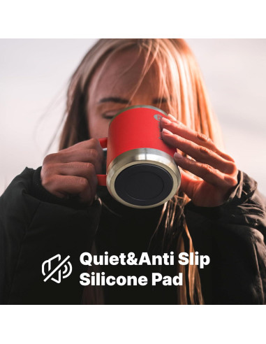 Taza de café aislada Bluwing 12 oz púrpura con tapa