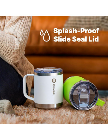 Taza de café aislada Bluwing 12 oz púrpura con tapa