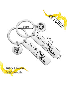 Llavero Inspirador KEYCHIN Cerebro de Mi Pinky 5cm Acero Inoxidable 2