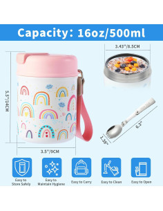 Termo de Comida Caliente Winkabiu 450g Boca Ancha Niños 2