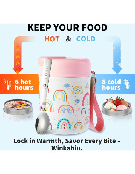 Termo de Comida Caliente Winkabiu 450g Boca Ancha Niños