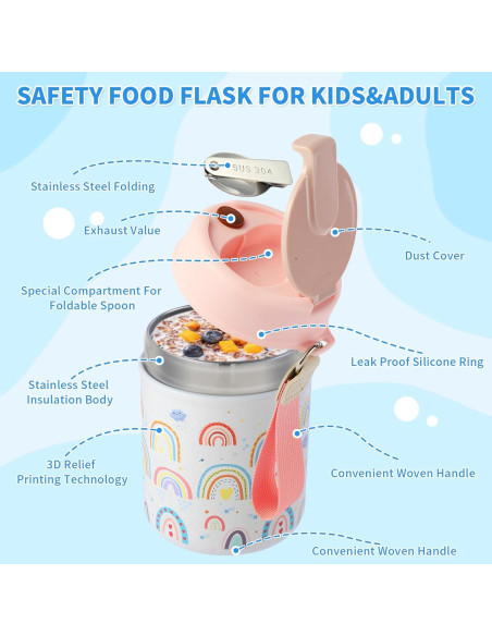 Termo de Comida Caliente Winkabiu 450g Boca Ancha Niños