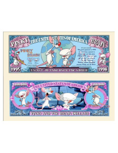 Billetes Conmemorativos Anime Pinky y Cerebro con Protector