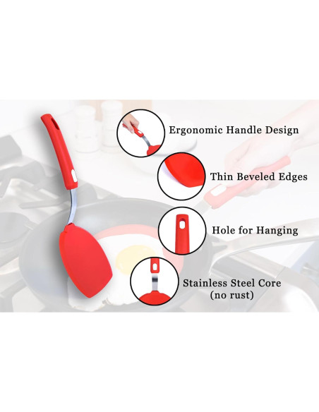 Espátula de Silicona Dalup para Panqueques Ancha 13.2 cm