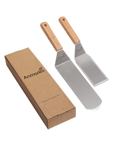 Juego de Espátulas de Acero Inoxidable Anmarko - 2 Piezas
