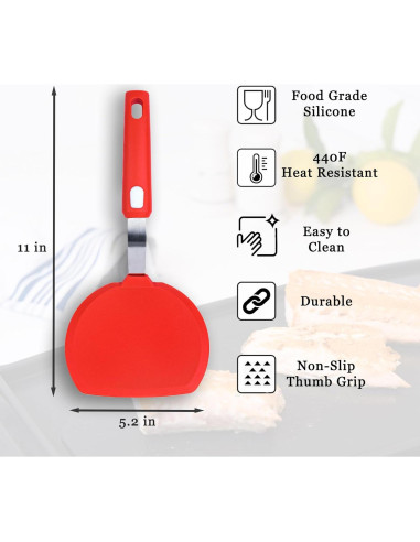Espátula de Silicona Dalup para Panqueques Ancha 13.2 cm