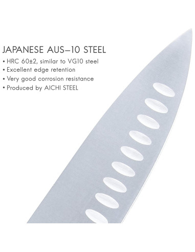 Cuchillo de Chef Fortune Candy 20.3 cm Acero AUS-10 Pakkawood