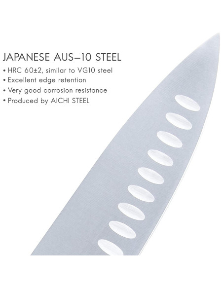 Cuchillo de Chef Fortune Candy 20.3 cm Acero AUS-10 Pakkawood