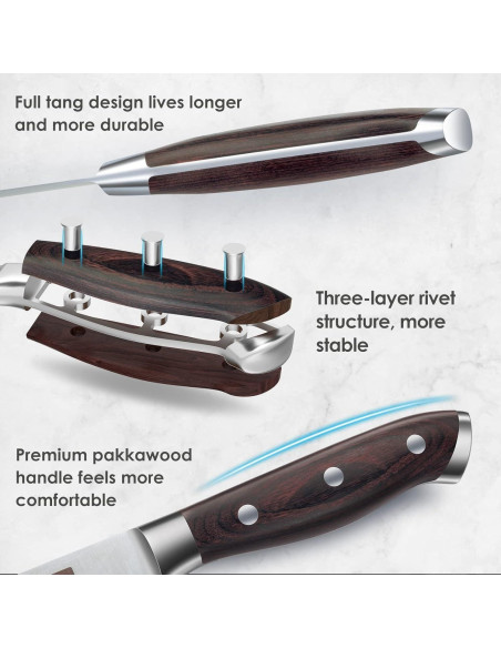 Juego de cuchillos SHAN ZU 16 piezas acero japonés ultra afilado