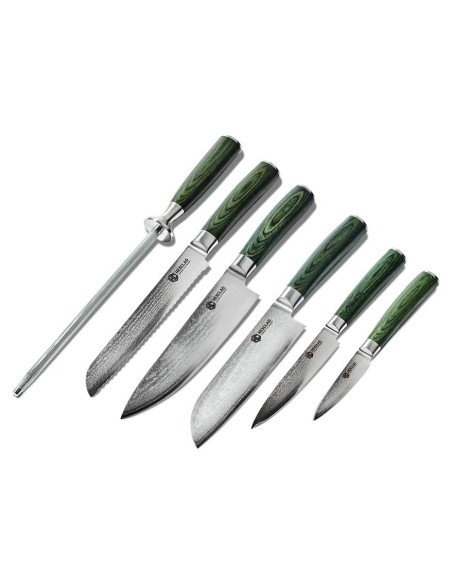 Juego de cuchillos HexClad 6 piezas acero japonés Damascus
