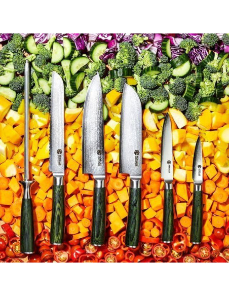 Juego de cuchillos HexClad 6 piezas acero japonés Damascus