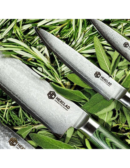 Juego de cuchillos HexClad 6 piezas acero japonés Damascus