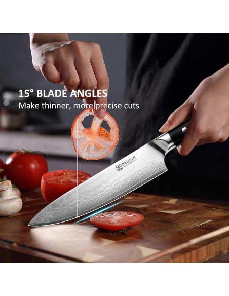 Juego de cuchillos PAUDIN Damascus 3 PCS - Acero VG10 Japonés Juego de cuchillos PAUDIN Damascus 3 PCS - Acero VG10 Japonés