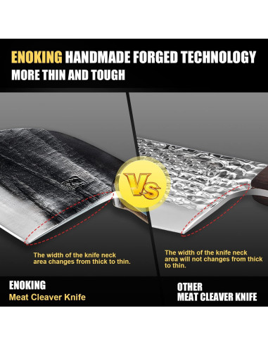 Cuchillo de Chef Forjado ENOKING 17 cm Acero Carbono Mango Madera