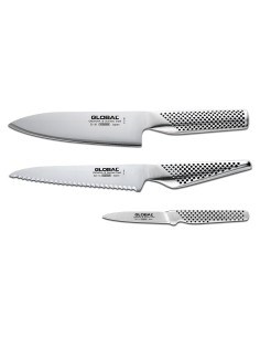Set de Cuchillos Global: Chef 15.24 cm, Utilitario 15.24 cm, Pelar 7.62 cm