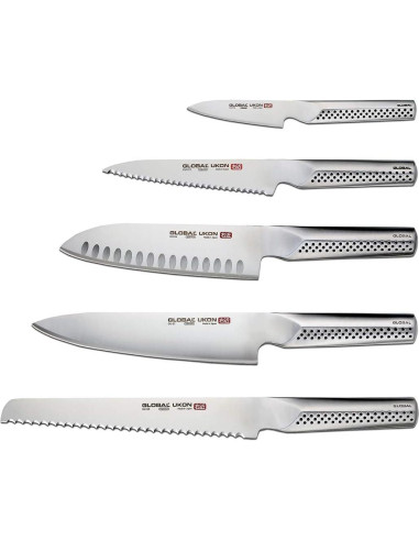 Conjunto de Cuchillos Global Ukon 6 Piezas Acero Japonés